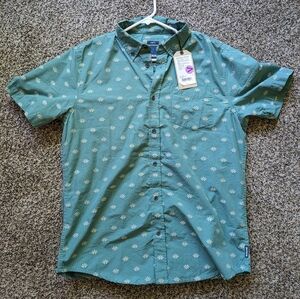 New Prana Broderick Button Down Cotton Polyester